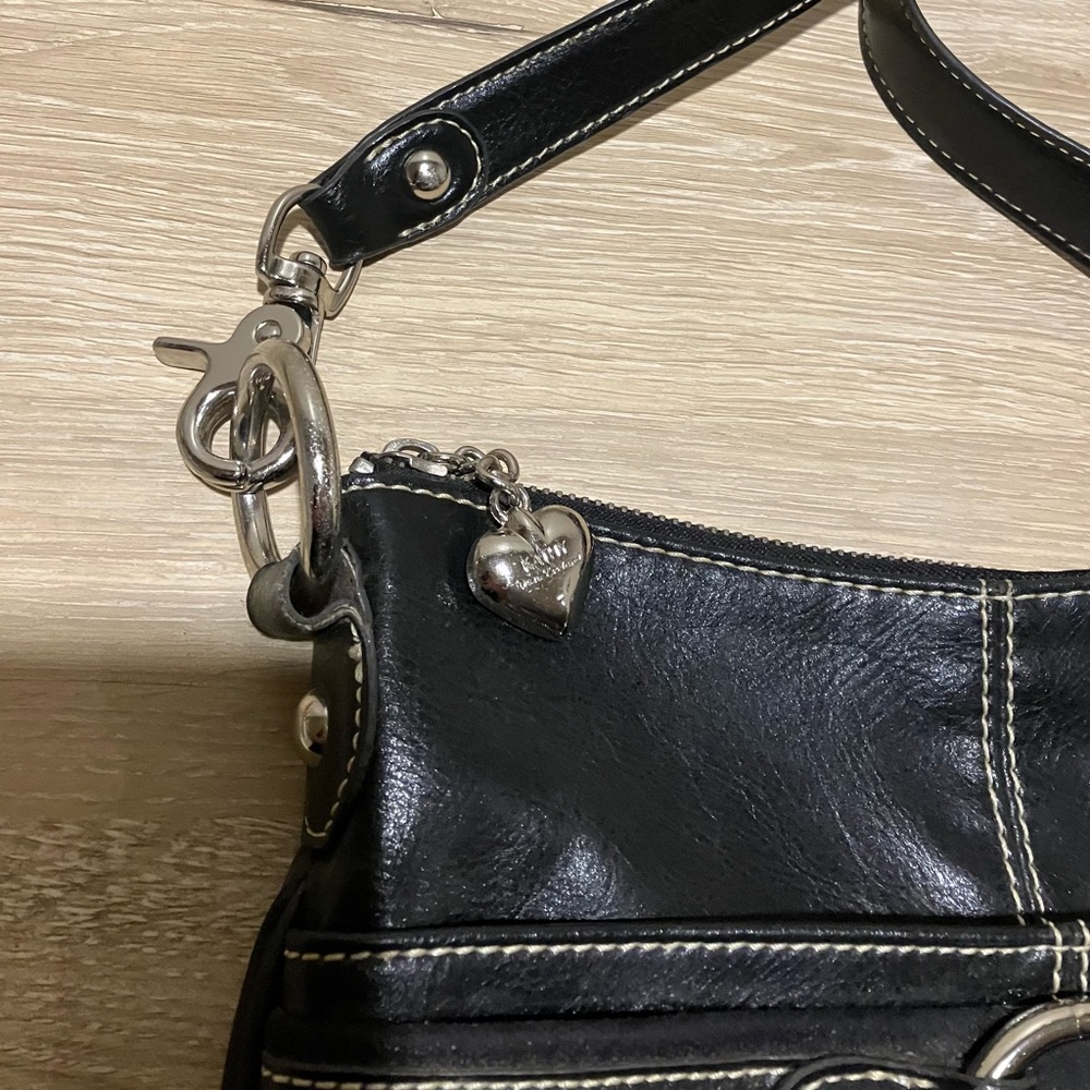 Kathy VanZeeland Studded Shoulder Bag Dark Brown almost Black. Like new. - Picture 6 of 6
